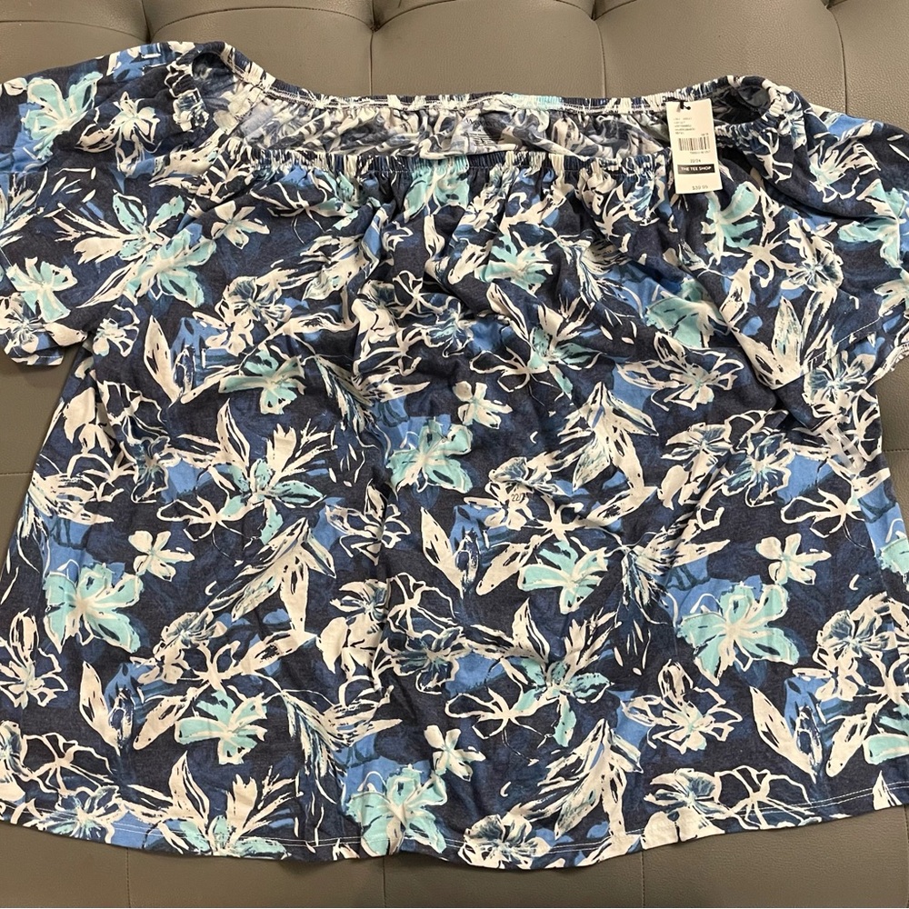 Lane Bryant Floral Blue Women's Top 22/24
